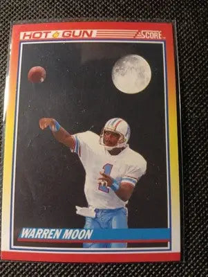 1990 Score - Hot Gun Warren Moon #317. Houston Oilers. NRMT+ - Football Card Single