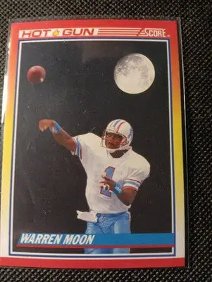 1990 Score - Hot Gun Warren Moon #317. Houston Oilers. NRMT+ - Football Card Single