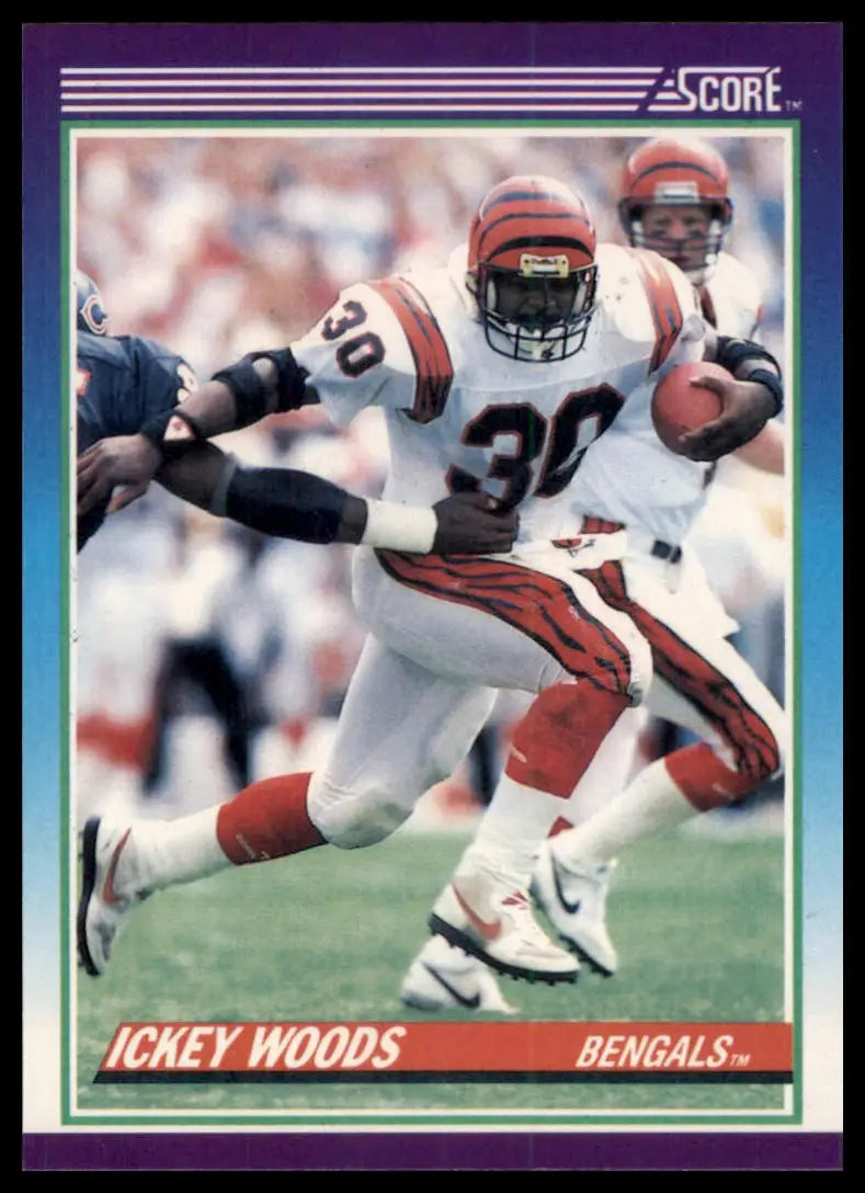 1990 Score Ickey Woods 130 Cincinnati Bengals NM - Football Card Single