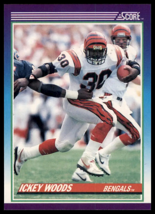 1990 Score Ickey Woods 130 Cincinnati Bengals NM - Football Card Single