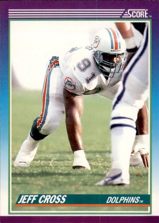 1990 Score Jeff Cross RC 213 Miami Dolphins NM - Football Card Single