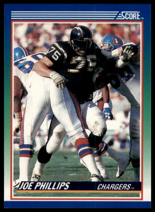 1990 Score Joe Phillips RC 36 San Diego Chargers NM - Football Card Single