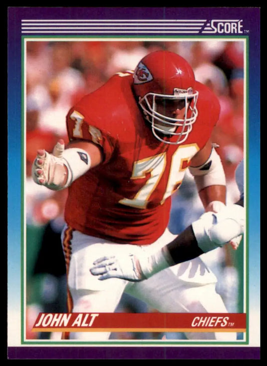 1990 Score John Alt RC 176 Kansas City Chiefs NM - Football Card Single