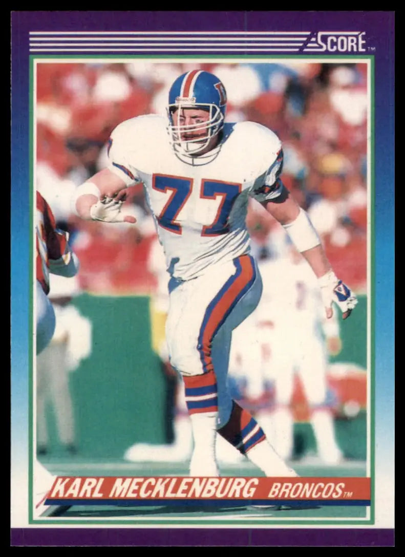 1990 Score Karl Mecklenburg 115 Denver Broncos NM - Football Card Single