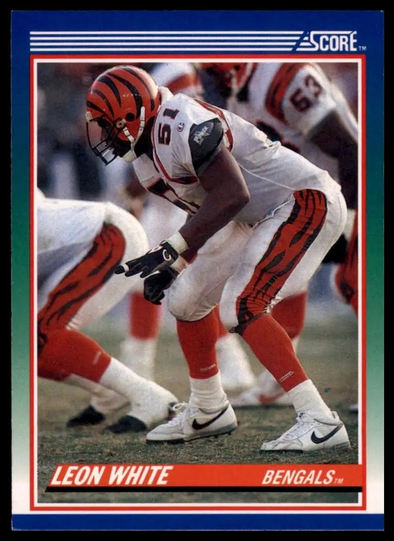 1990 Score Leon White #32 Cincinnati Bengals Football Card NFL Sports - Football Card Single