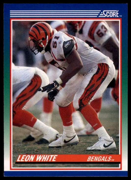 1990 Score Leon White #32 Cincinnati Bengals Football Card NFL Sports - Football Card Single
