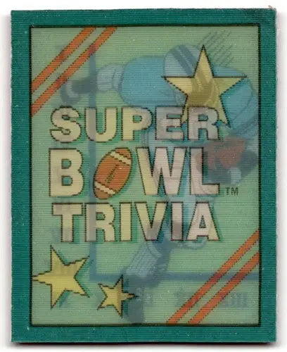Super Bowl trivia card from 1990 Score Magic Motion featuring Super Bowl trivia