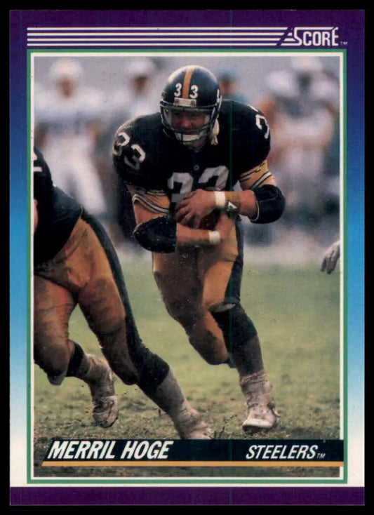 1990 Score Merril Hoge 123 Pittsburgh Steelers NM - Football Card Single