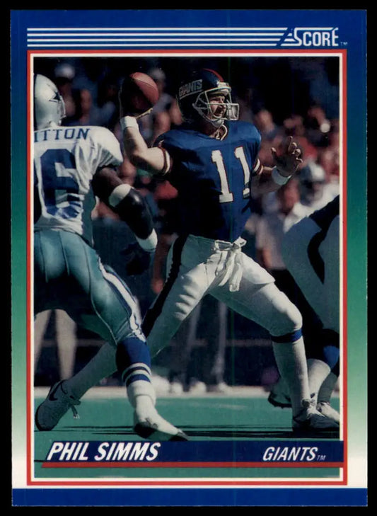 1990 Score Phil Simms 5 New York Giants NM - Football Card Single