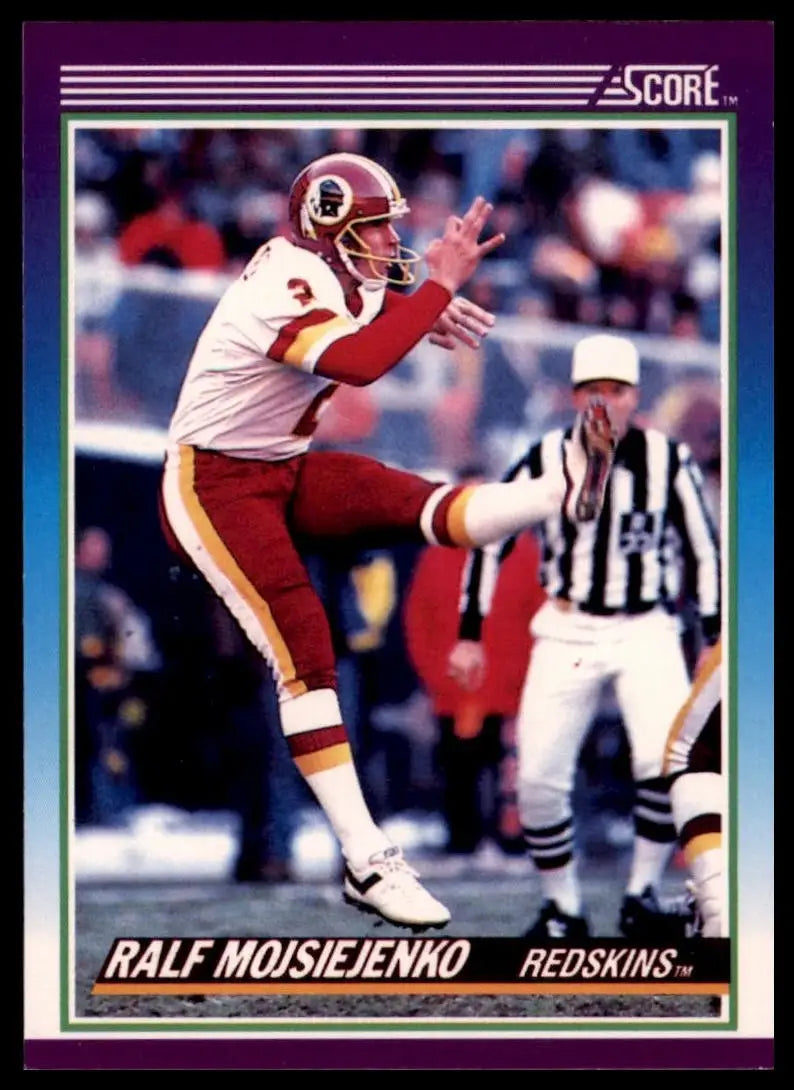 1990 Score Ralf Mojsiejenko #208 Washington Redskins Football Card NFL Sports