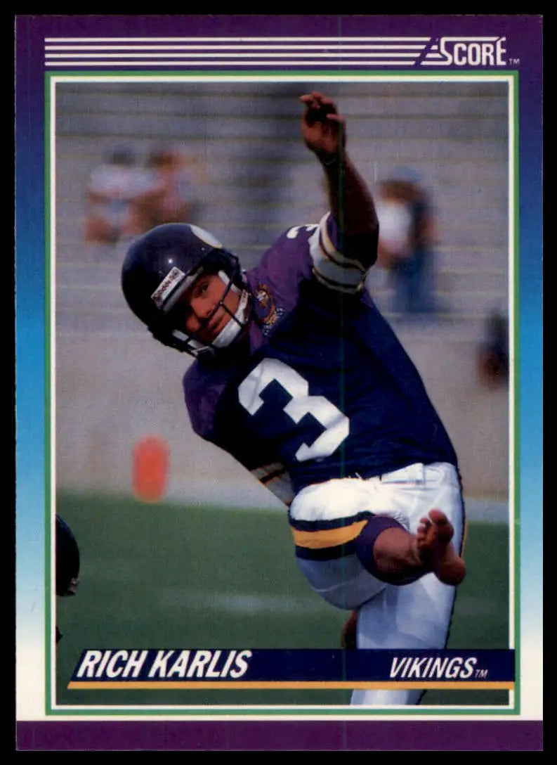 1990 Score Rich Karlis 199 Minnesota Vikings NM - Football Card Single