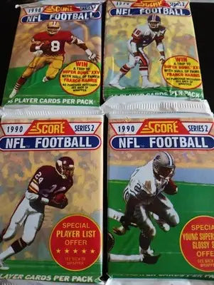 1990 Score Series 2 Sealed Football Packs - LOT of FOUR sealed packs. EX-NRMT