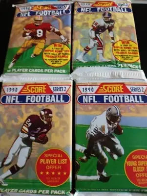 1990 Score Series 2 Sealed Football Packs - LOT of FOUR sealed packs. EX-NRMT