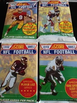 1990 Score Series 2 Sealed Football Packs - LOT of FOUR sealed packs. EX-NRMT