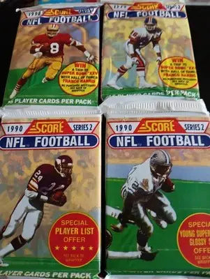 1990 Score Series 2 Sealed Football Packs - LOT of FOUR sealed packs. EX-NRMT