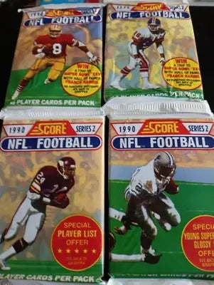 1990 Score Series 2 Sealed Football Packs - LOT of FOUR sealed packs. EX-NRMT