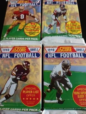 1990 Score Series 2 Sealed Football Packs - LOT of FOUR sealed packs. EX-NRMT