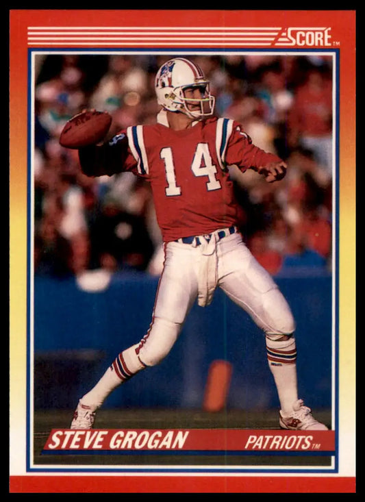 1990 Score Steve Grogan 221 New England Patriots NM - Football Card Single