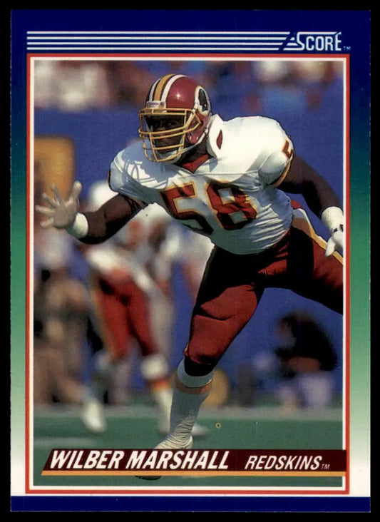 1990 Score Wilber Marshall 71 Washington Redskins NM - Football Card Single