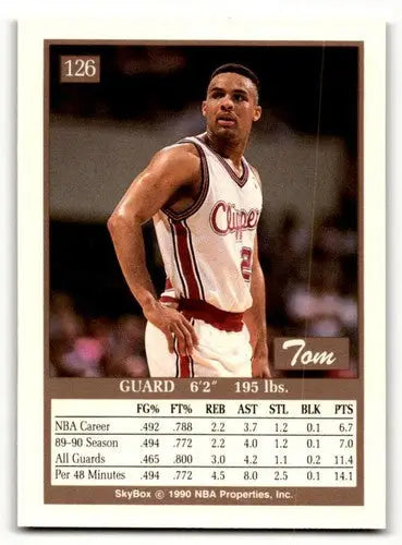 1990 SkyBox #126 Tom Garrick Los Angeles Clippers Basketball Cards N ID:55700 - Basketball Card Single