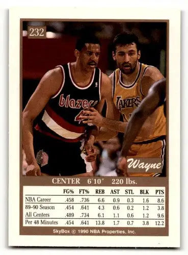 1990 SkyBox #232 Wayne Cooper Portland Trail Blazers Basketball Card ID:55701 - Basketball Card Single
