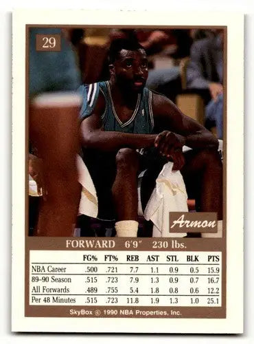 1990 SkyBox #29 Armon Gilliam Charlotte Hornets Basketball Cards NM ID:55698 - Basketball Card Single