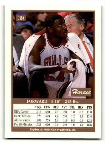 1990 SkyBox #39 Horace Grant Chicago Bulls Basketball Cards NM Near ID:55693 - Basketball Card Single