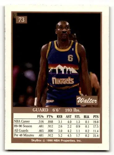 1990 SkyBox #73 Walter Davis Denver Nuggets Basketball Cards NM Near ID:55697 - Basketball Card Single