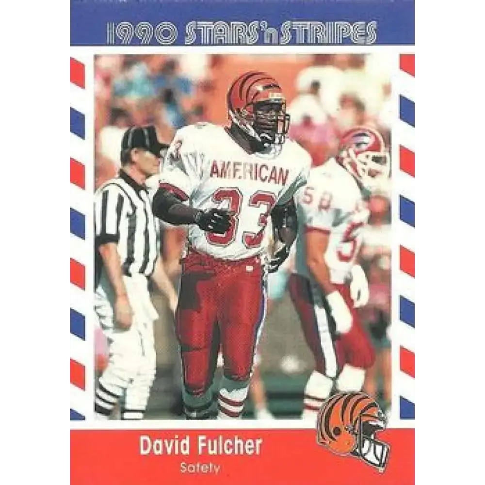 1990 Stars n Stripes Asher Candy #11 David Fulcher EX Excellent Cincinnati Bengals Football Card - Football Card Single