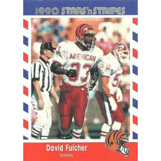 1990 Stars n Stripes Asher Candy #11 David Fulcher EX Excellent Cincinnati Bengals Football Card