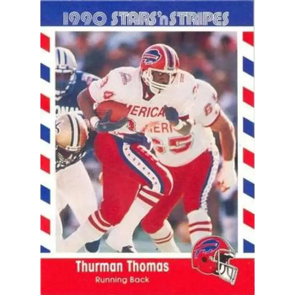 1990 Stars n Stripes Asher Candy #12 Thurman Thomas EX Excellent Buffalo Bills Football Card