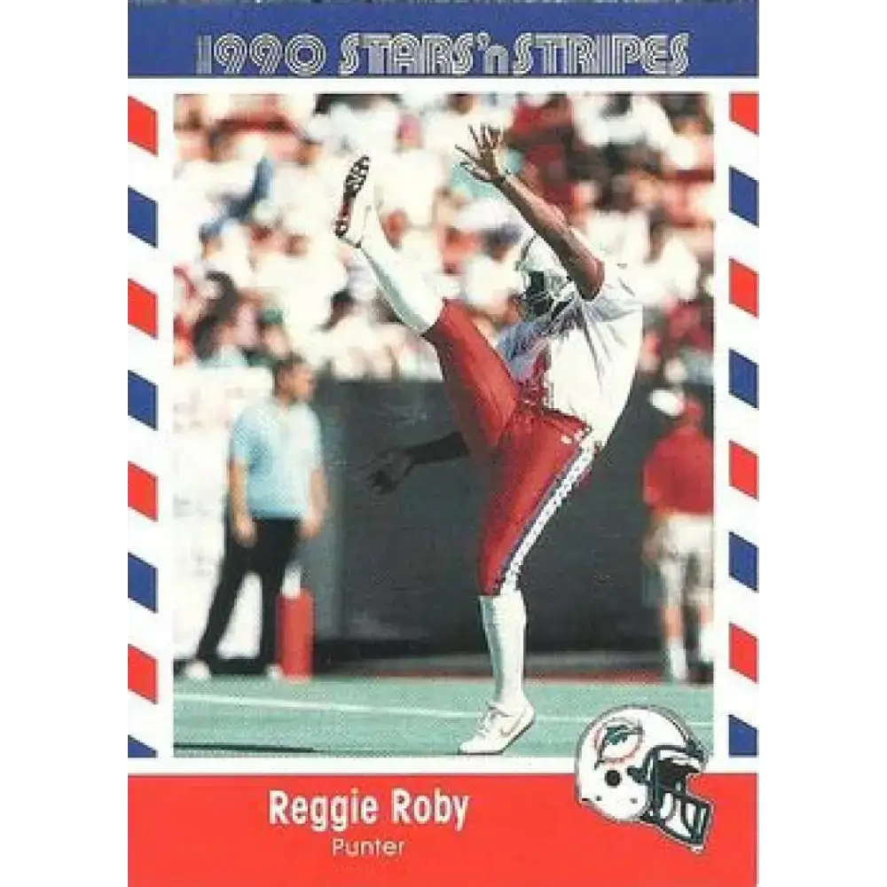 1990 Stars n Stripes Asher Candy #2 Reggie Roby EX Excellent Miami Dolphins Football Card - Football Card Single