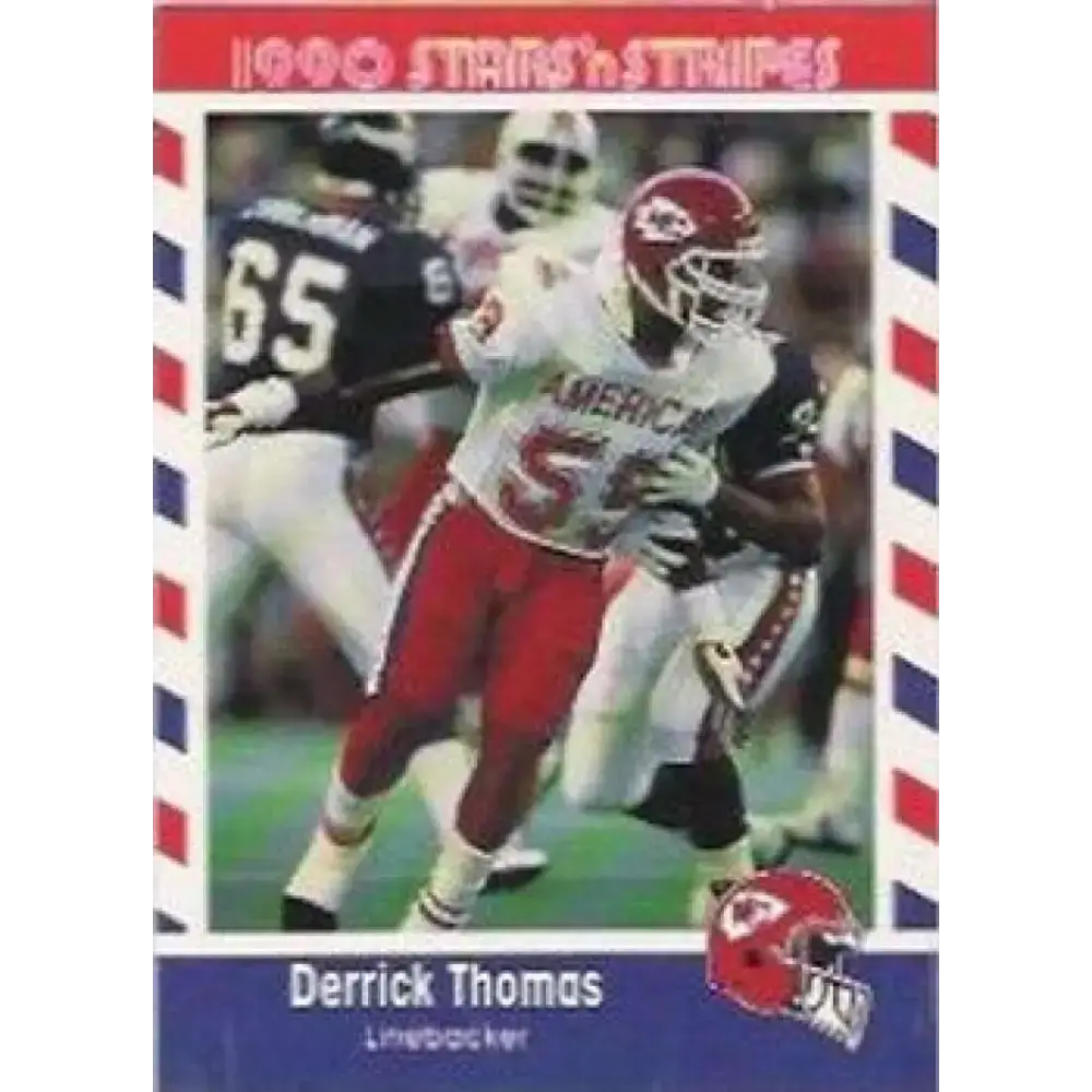 1990 Stars n Stripes Asher Candy #20 Derrick Thomas EX Excellent Kansas City Chiefs Football Card - Football Card Single