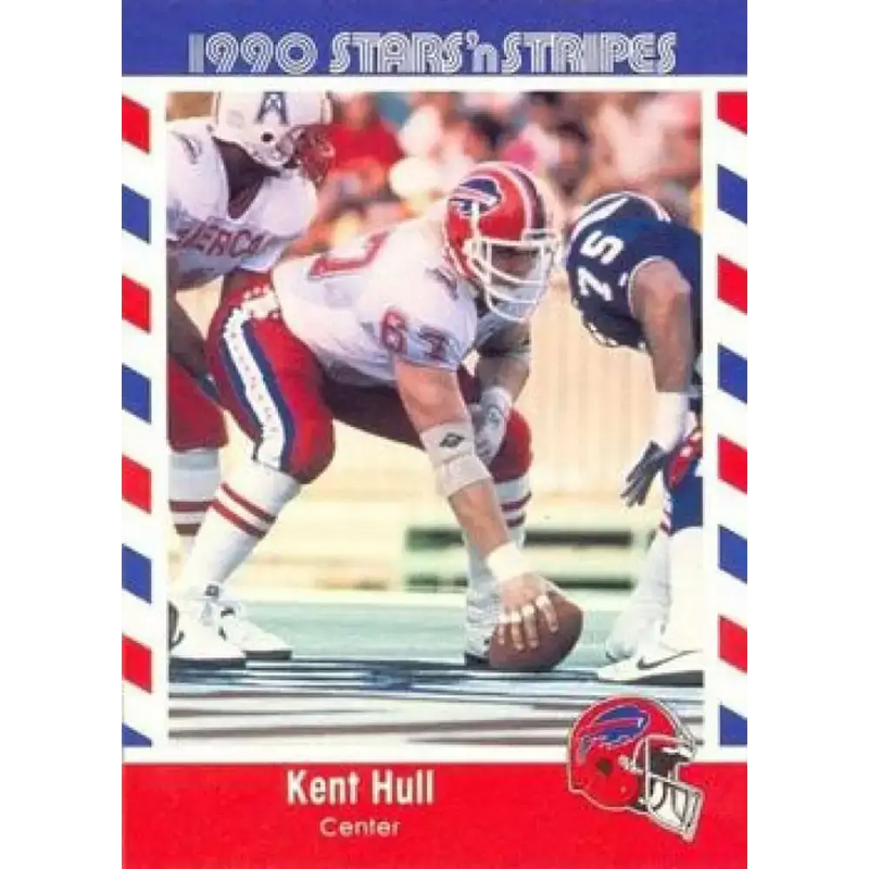 1990 Stars n Stripes Asher Candy #24 Kent Hull EX Excellent Buffalo Bills Football Card - Football Card Single