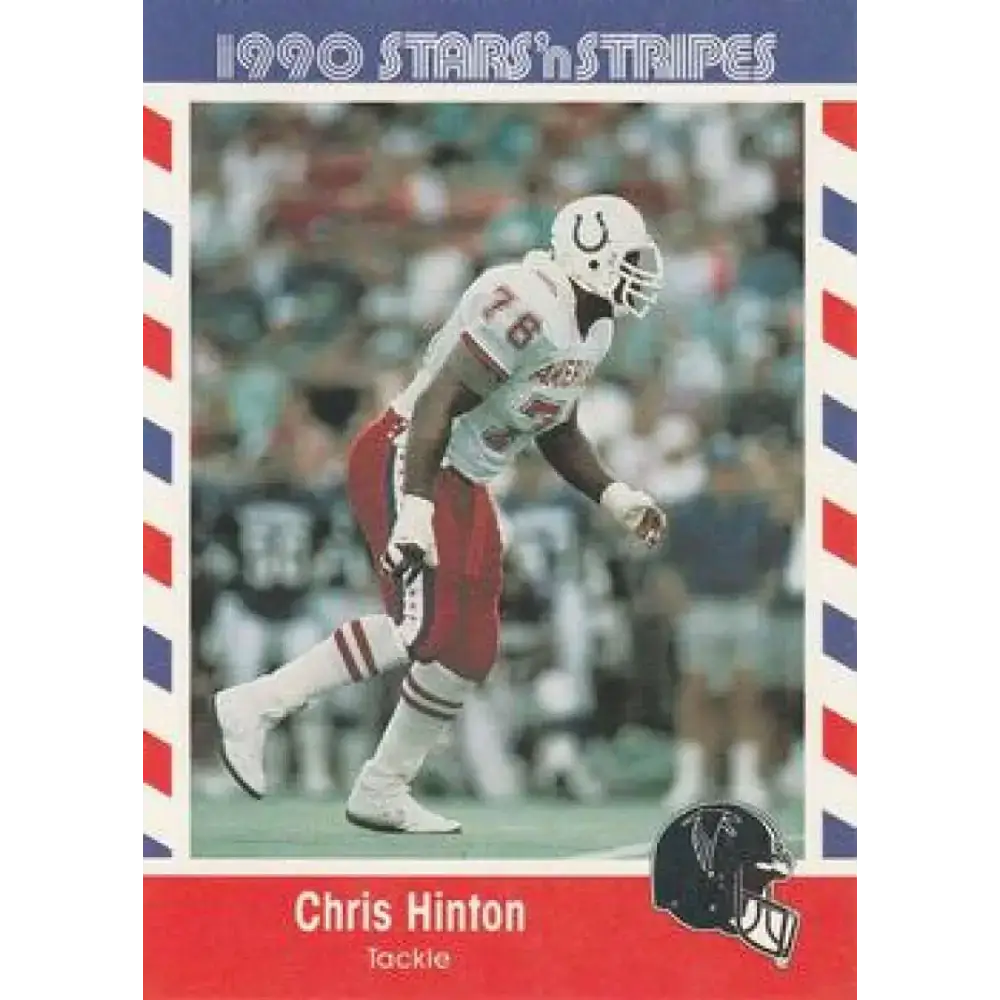 1990 Stars n Stripes Asher Candy #28 Chris Hinton EX Excellent Atlanta Falcons Football Card