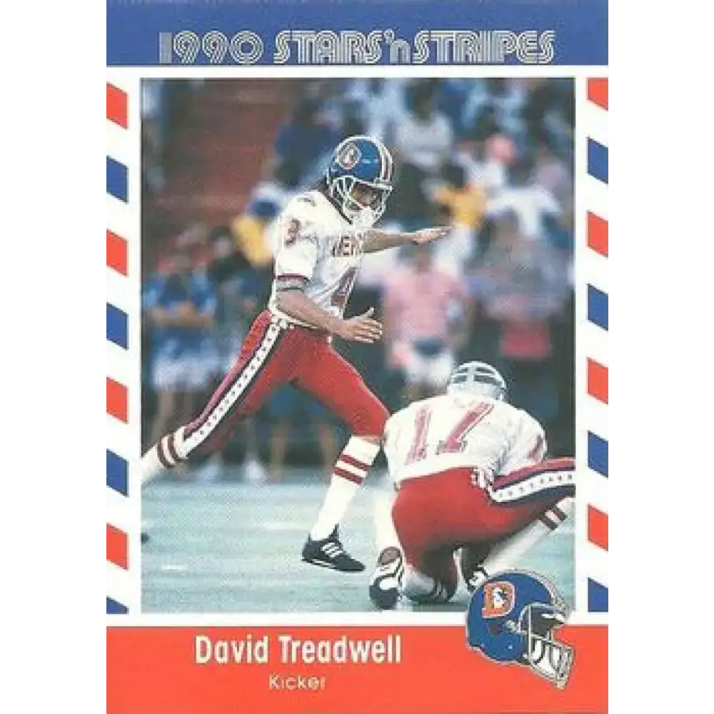 1990 Stars n Stripes Asher Candy #3 David Treadwell EX Excellent Denver Broncos Football Card - Football Card Single