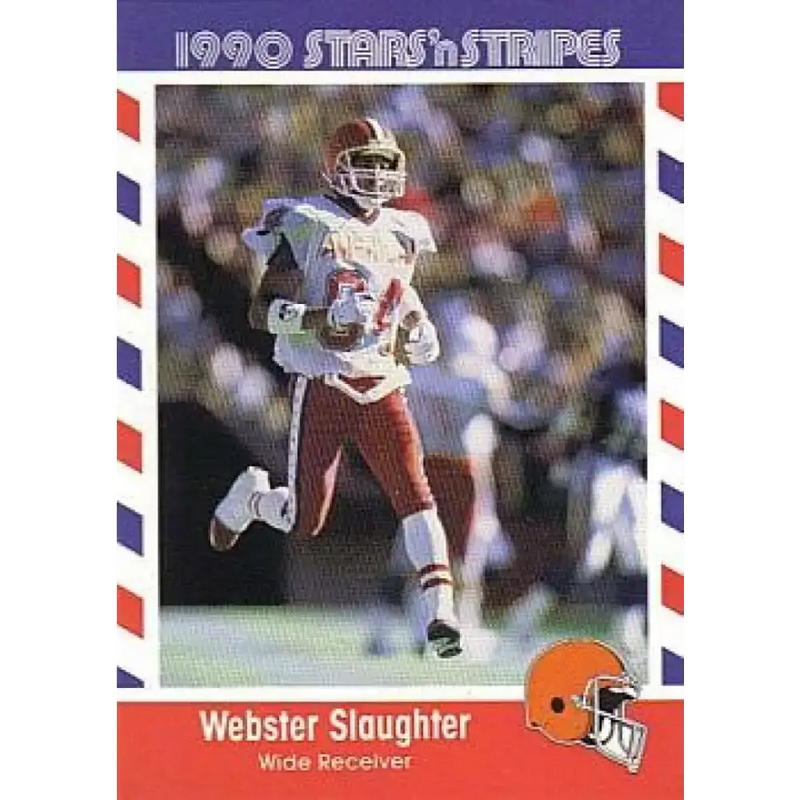 1990 Stars n Stripes Asher Candy #34 Webster Slaughter EX Excellent Cleveland Browns Football Card - Football Card