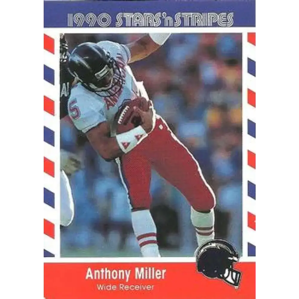 1990 Stars n Stripes Asher Candy #35 Anthony Miller EX Excellent San Diego Chargers Football Card - Football Card Single