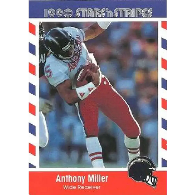 1990 Stars n Stripes Asher Candy #35 Anthony Miller EX Excellent San Diego Chargers Football Card - Football Card Single