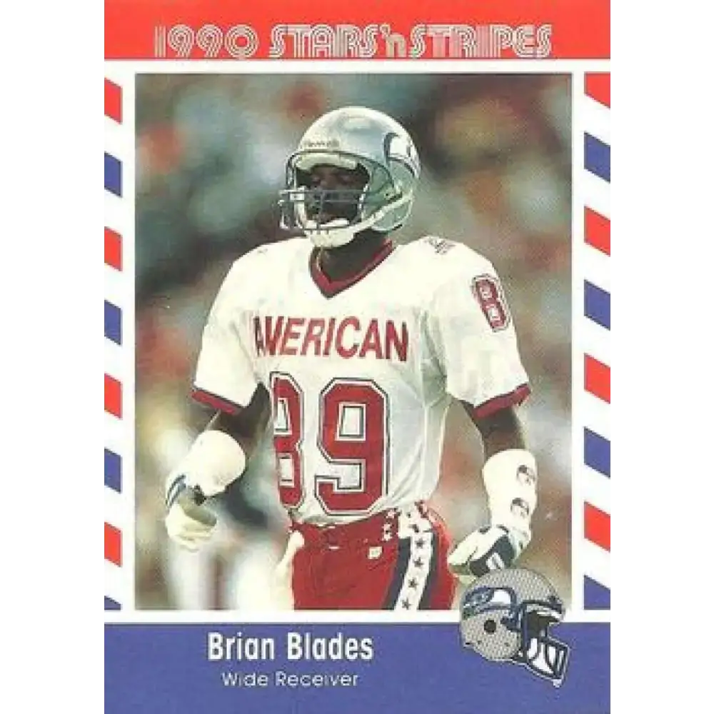 1990 Stars n Stripes Asher Candy #36 Brian Blades EX Excellent Seattle Seahawks Football Card - Football Card Single