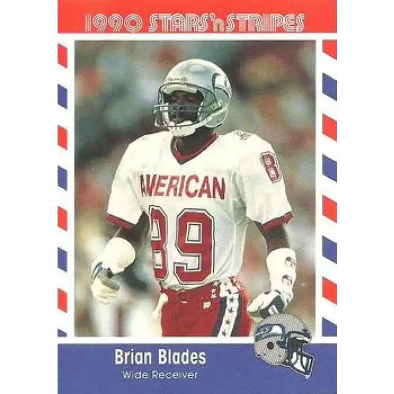1990 Stars n Stripes Asher Candy #36 Brian Blades EX Excellent Seattle Seahawks Football Card - Football Card Single