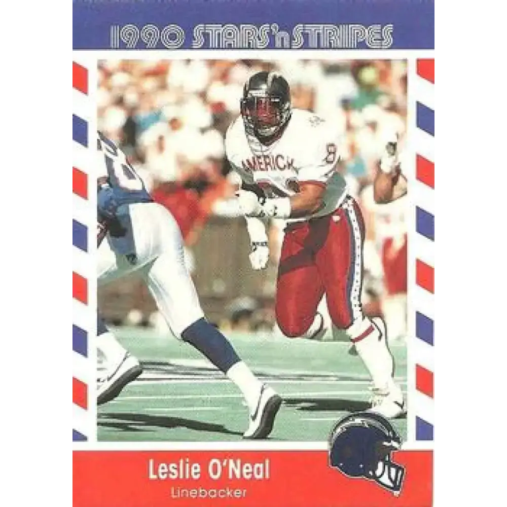 1990 Stars n Stripes Asher Candy #37 Leslie O’Neal EX Excellent San Diego Chargers Football Card