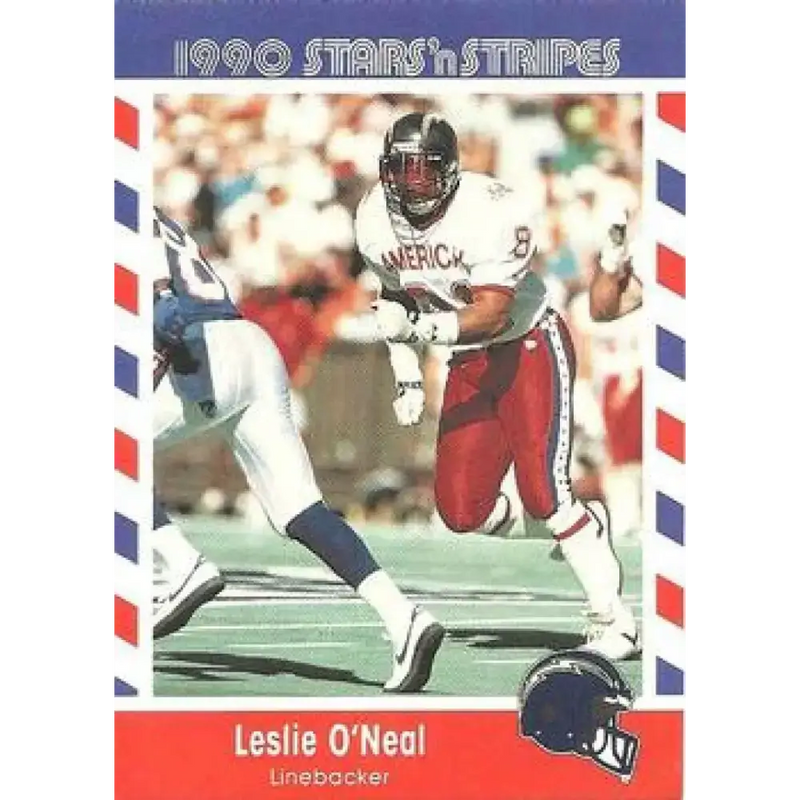 1990 Stars n Stripes Asher Candy #37 Leslie O’Neal EX Excellent San Diego Chargers Football Card