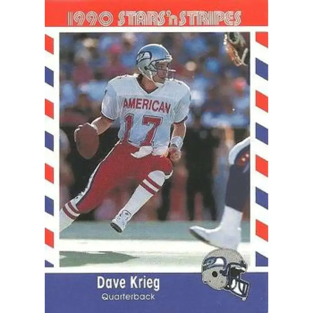 1990 Stars n Stripes Asher Candy #4 Dave Krieg EX Excellent Seattle Seahawks Football Card - Football Card Single