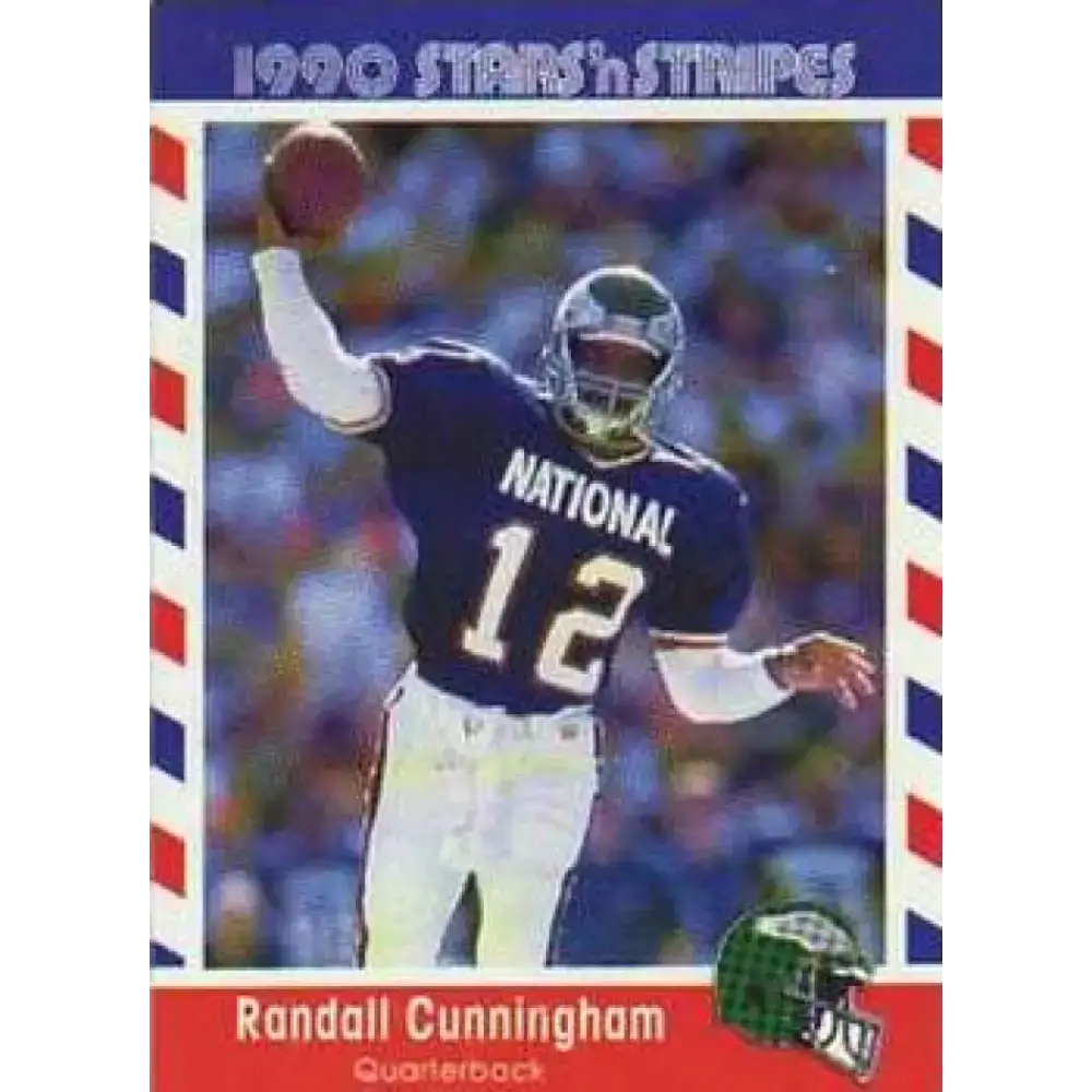 1990 Stars n Stripes Asher Candy #42 Randall Cunningham EX Excellent Philadelphia Eagles Football Card - Football Card