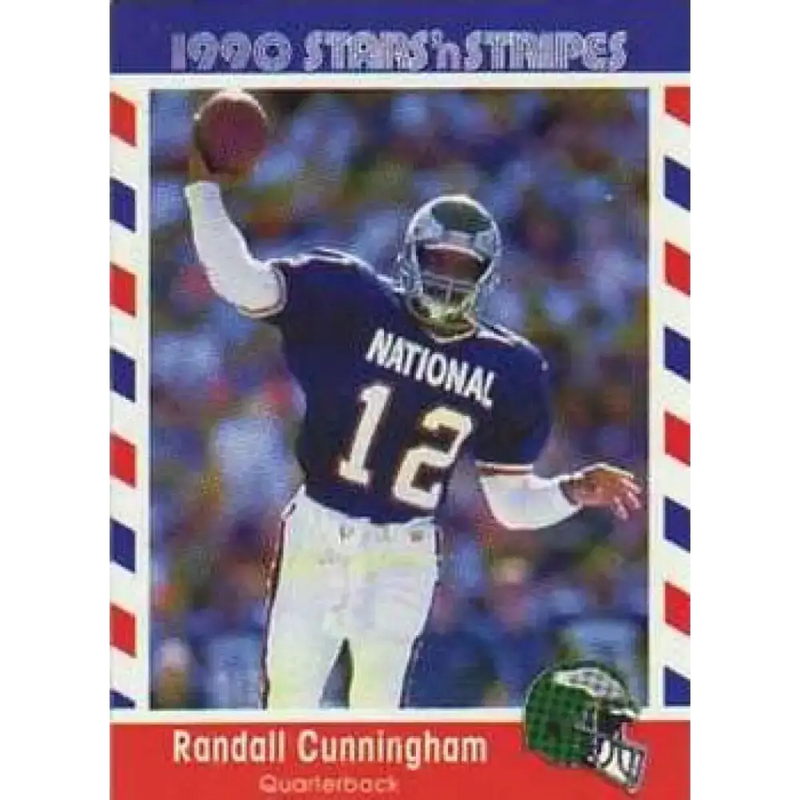 1990 Stars n Stripes Asher Candy #42 Randall Cunningham EX Excellent Philadelphia Eagles Football Card - Football Card