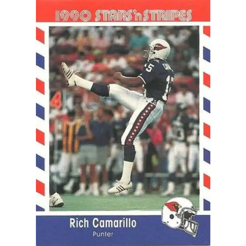 1990 Stars n Stripes Asher Candy #43 Rich Camarillo EX Excellent Phoenix Cardinals Football Card - Football Card Single