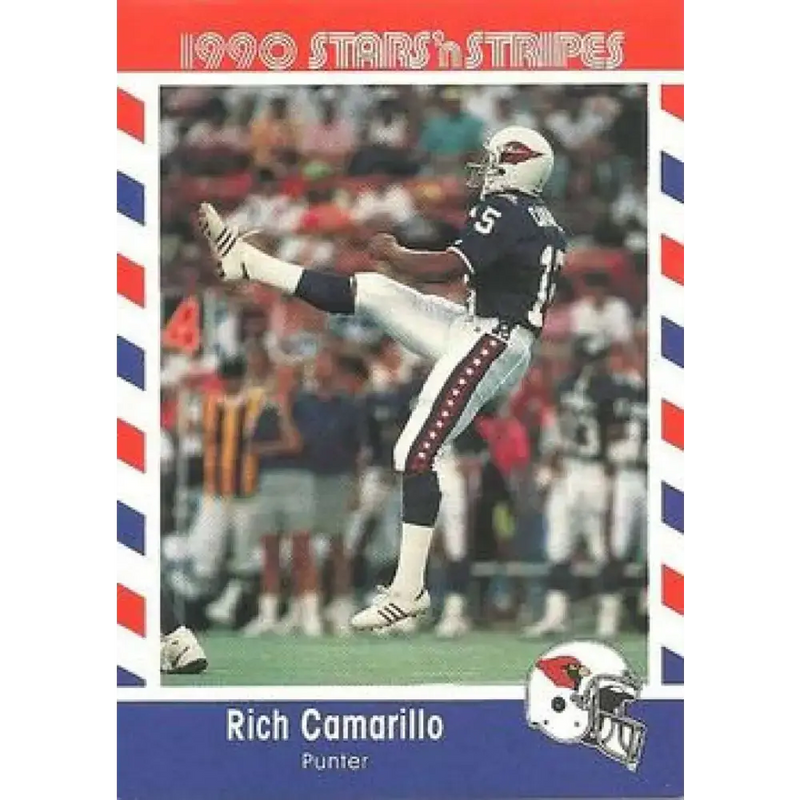 1990 Stars n Stripes Asher Candy #43 Rich Camarillo EX Excellent Phoenix Cardinals Football Card - Football Card Single