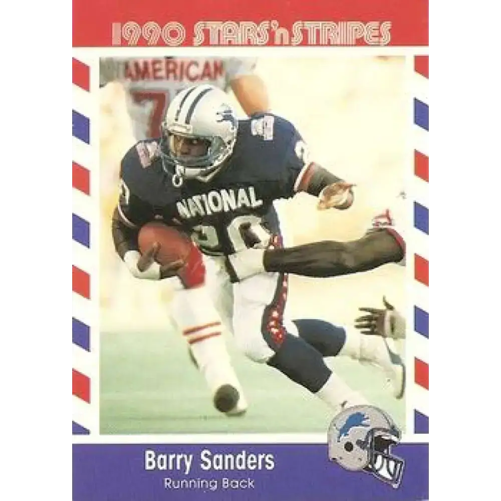 1990 Stars n Stripes Asher Candy #44 Barry Sanders EX Excellent Detroit Lions Football Card