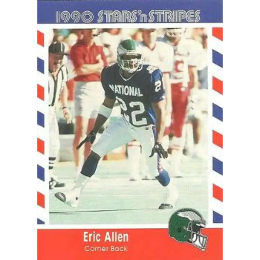 1990 Stars n Stripes Asher Candy #46 Eric Allen EX Excellent Philadelphia Eagles Football Card